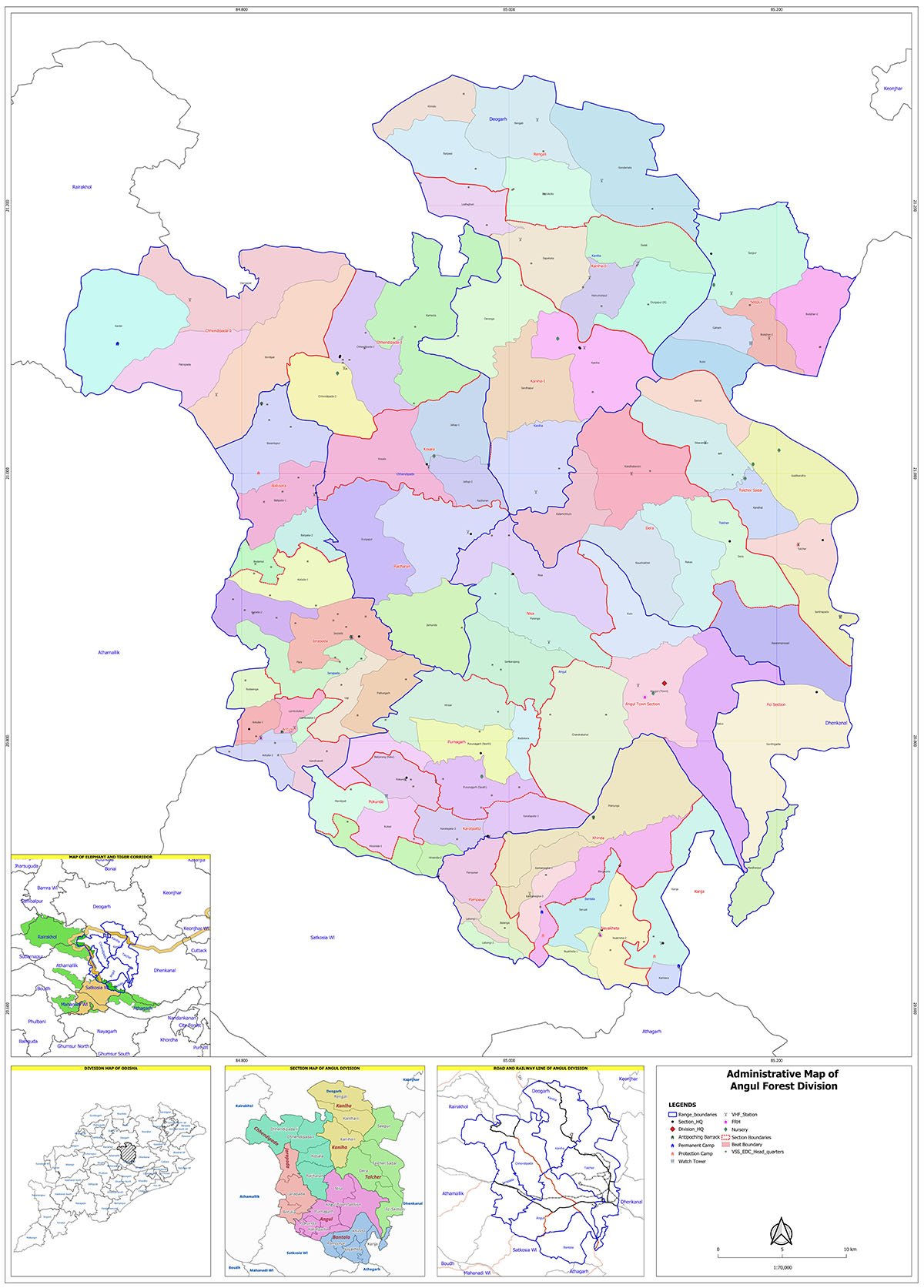 Angul Forest Division Map